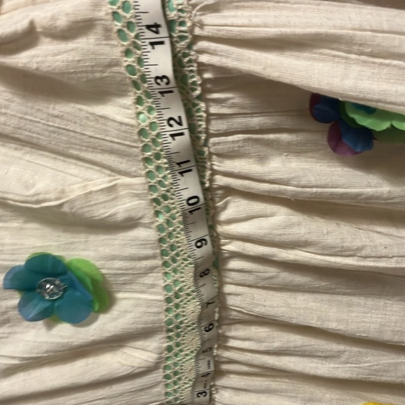 Unique n one of a kind ! Vintage 1970s crème color cotton gauze like empire - Picture 10 of 16